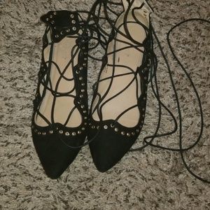 Charlotte Russe lace up flats